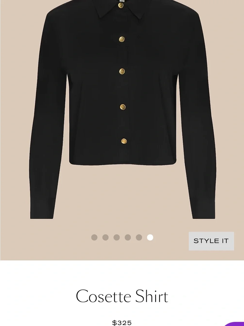L’AGENCE Cosette Shirt with Gold Buttons